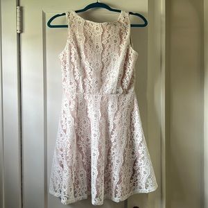 Lace Dress with Blush Underlay